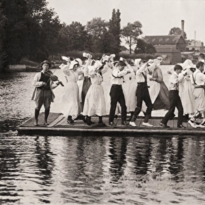 Morris Dancers on a floating platform, Stratford