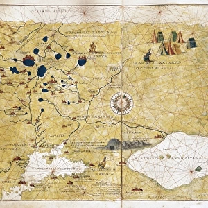Moschoviae Tabula. Map of Russia and of the Indo-European