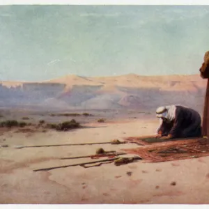 Moslems Pray in Desert