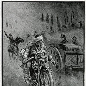 Motor cyclist on the Western Front, WW1