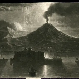 Mount Vesuvius erupting