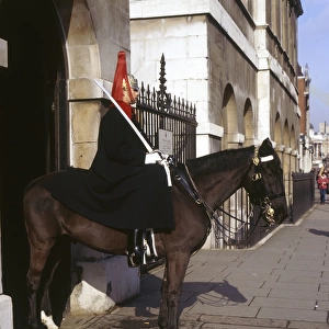 Mounted trooper of the Household Cavalry, Whitehall, London