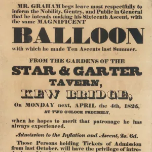 Mr Grahams balloon ascent, Kew Bridge