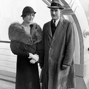 Mr & Mrs John D. Rockefeller 3rd return from Honeymoon