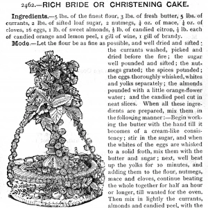Mrs Beetons rich bride or christening cake, 1891