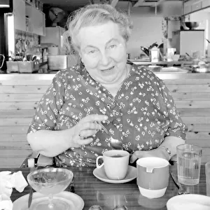 Mrs Cecilia Bochenek (?-1981), founder of the Horder Centre, sitting at a table