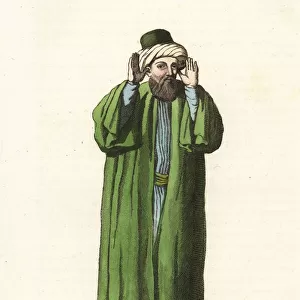 Muezzin performing the call to prayer or adhan