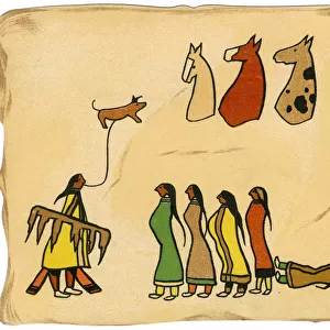 Multi-part story in the Native American Pictograph Tradition