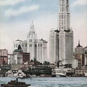 Municipal and Woolworth Buildings, New York