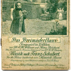 Music cover, Das Dreimaderlhaus, by Franz Schubert