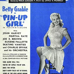 Music cover, You're My Little Pin-Up Girl, Betty Grable