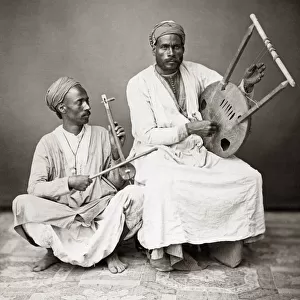 Musicians with musical instruments, Egypt, c. 1880 s