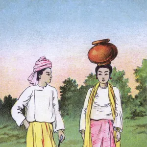 Myanmar - Country Couple in traditional attire