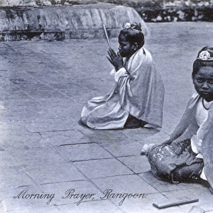 Myanmar - Yangon - Two young women at morning Prayer