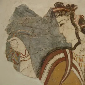 Mycenaean art. Greece. Fresco of the Lady of Mycenae or the