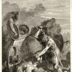 Mythological Print: Agamemnon Slaying the Sons of Antenor Mythological Print: Agamemnon Slaying the Sons of Antenor