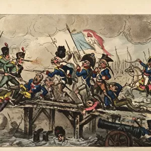 Napoleon Bonaparte leading a charge