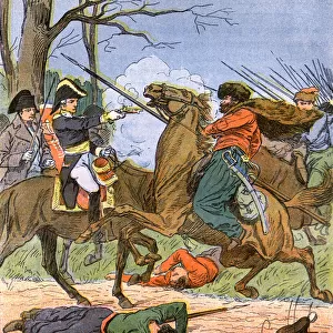 Napoleon and Cossacks at Battle of Brienne
