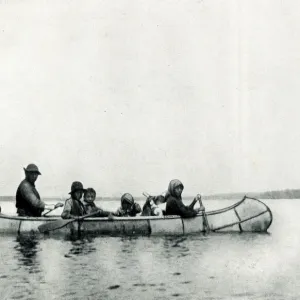 Native American canoe travel, NW Canada