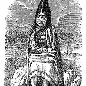 Native American Indian Girl with conical head, 1863
