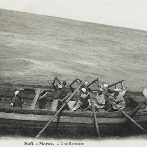 Native Rowing barge and Oarsmen - Morocco