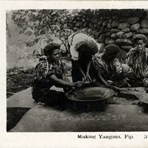 Natives Making Yaqona (Pronounced Yangona)