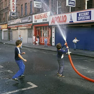 Naughty boys with hose pipe, Dublin - 1