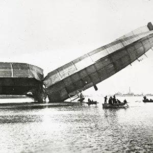 Naval Airship No. 1 crashed and split in two overwater