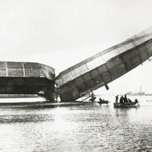 Naval Airship No. 1 Print - Overwater Crash Scene Naval Airship No. 1 Print - Overwater Crash Scene