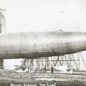 Naval Airship No. 2 entering shed Naval Airship No. 2 entering shed