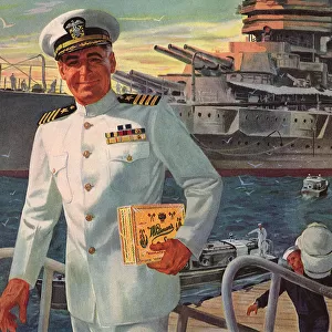 Naval Officer with Box of Chocolates Date: 1943