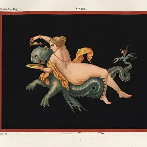 Nereid sea nymph supported by a monster, half