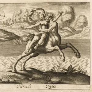 Hercules, Nessus and Deianeira Flemish Oil Print. Art Prints