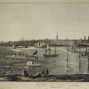 New York (19th c. ). View from Brooklyn. Engraving