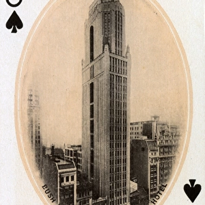New York City - card - Bush Building, Knickerbocker Hotel
