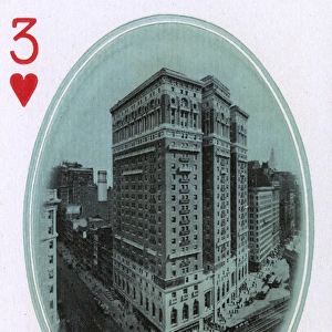 New York City - Playing card - McAlpin Hotel - 3 of Hearts