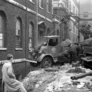 NFS London Region lorry driven into basement area, WW2