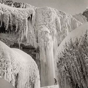 Niagara Falls waterfall frozen in winter, Canada