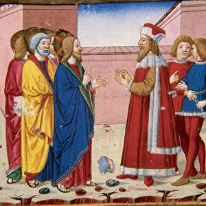 Nicodemus wise, Jew and Pharisee, visits to Jesus. Codex of