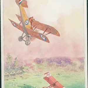 Nieuport 17 Scout World War One aircraft Watercolour