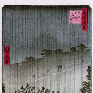 Night Rain at the Paulownia Grove at Akasaka by Hiroshige