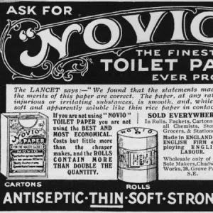 Novio toilet paper advertisement, 1915