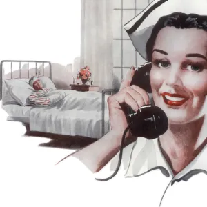 Nurse on Telephone Date: 1948