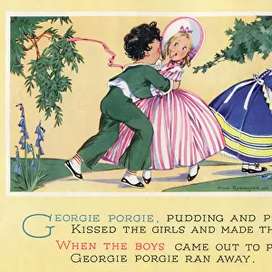The nursery rhyme, Georgie Porgie, pudding and pie