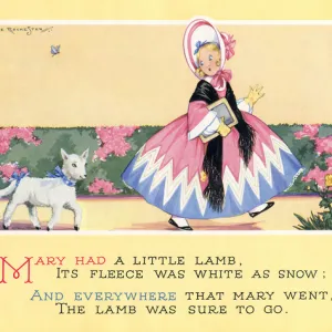 The nursery rhyme, Mary had a little lamb