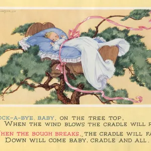 The nursery rhyme, Rock-a-bye baby, on the tree top