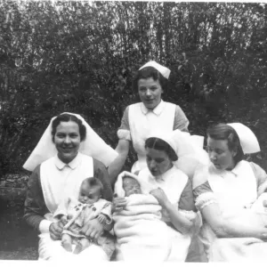 Nurses and babies outdoors Nurses and babies outdoors