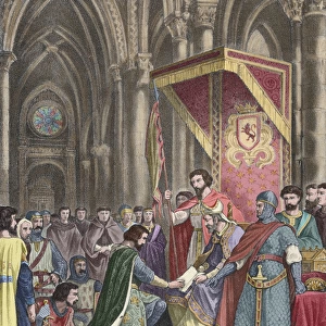 Oath of Santa Gadea. Alfonso VI and El Cid