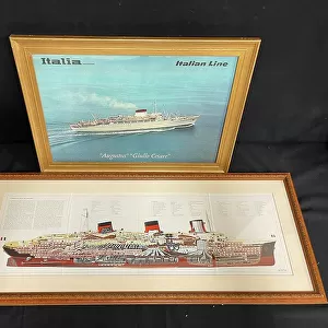 Two ocean liners, framed prints