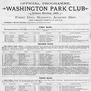 Official programme, Washington Park Club, Chicago